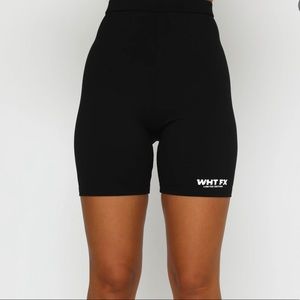 White Fox Black Bike Shorts